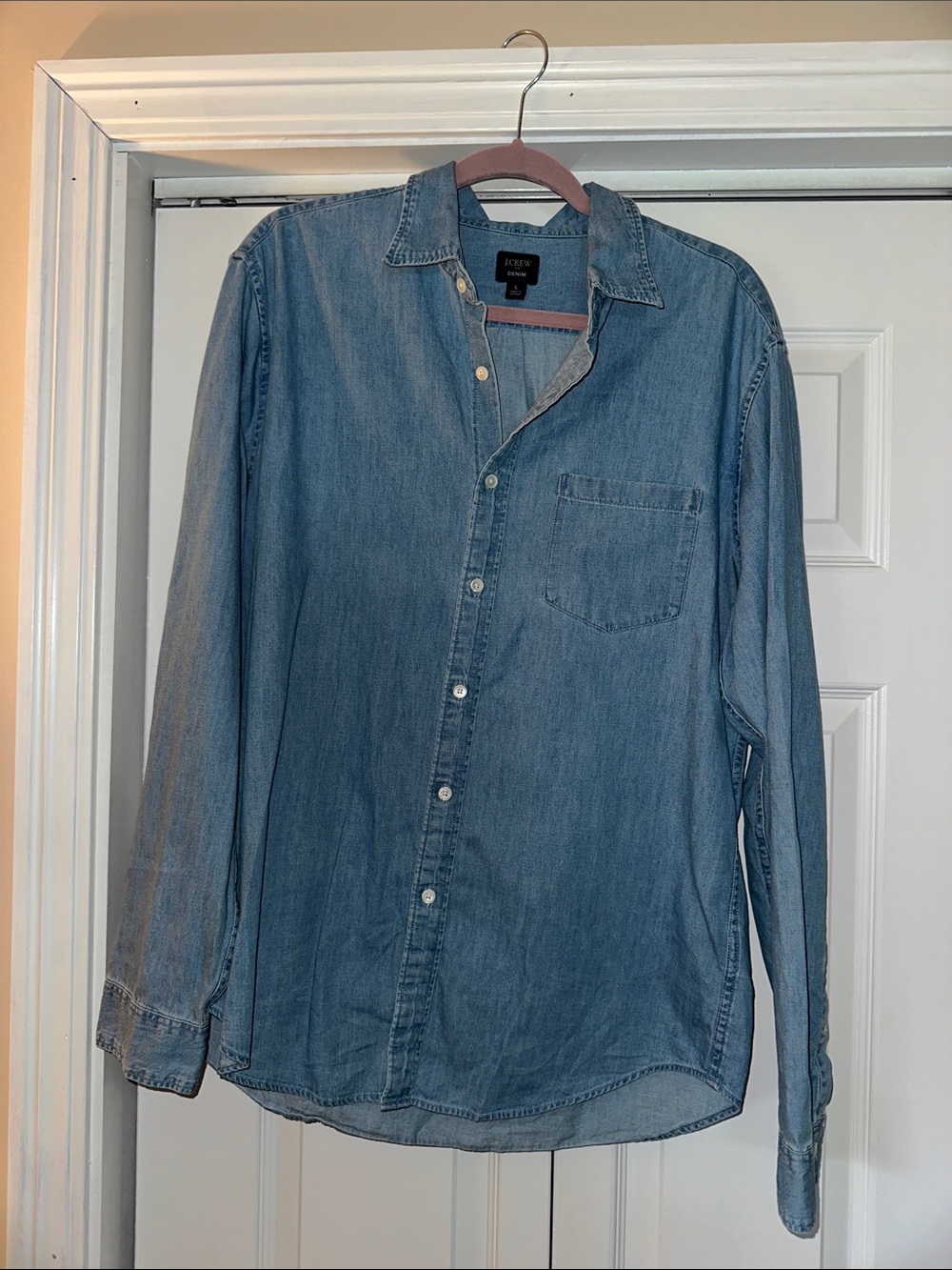J Crew Light Denim Blue Button-Down Shirt